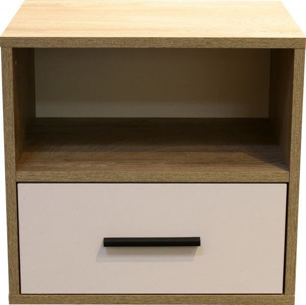 Тумба приліжкова Міто МІ 8 білий/дуб ендгрейн/лате 