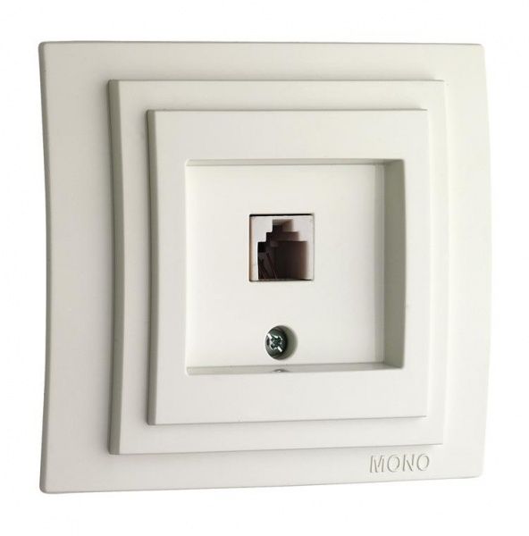 Розетка телефонная Mono Larissa белый 103-191905-124
