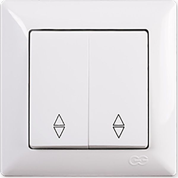 Выключатель проходной двухклавишный Gunsan Visage без подсветки 16 А 250В белый