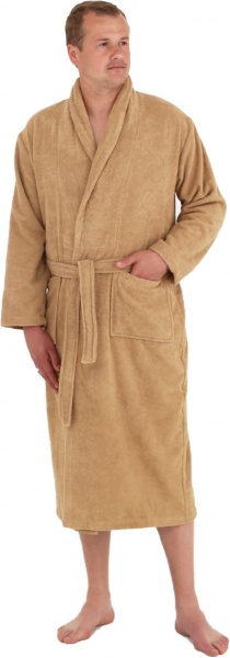 Халат махровый мужской Ideal р. XXL бежевый