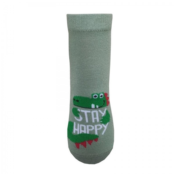 Комплект носков унисекс Molli Динозавр р. 22–24 серый зеленый 