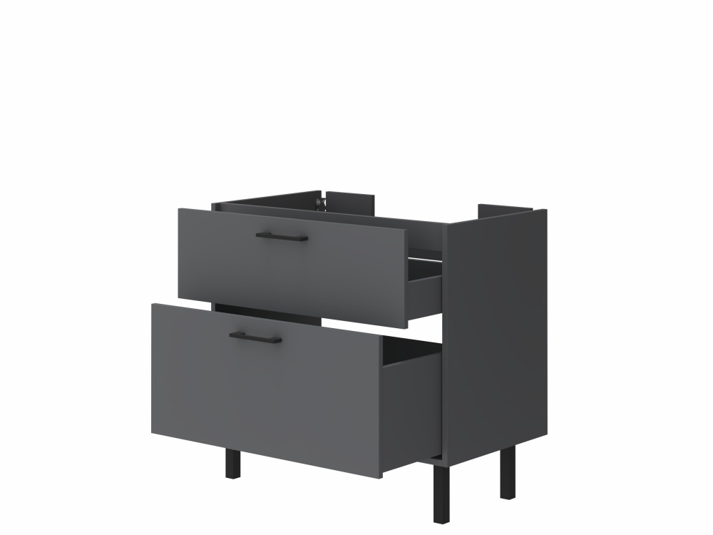 Тумба ЮВЕНТА Afina 80 см антрацит под столешницу или умывальник Piedra 80