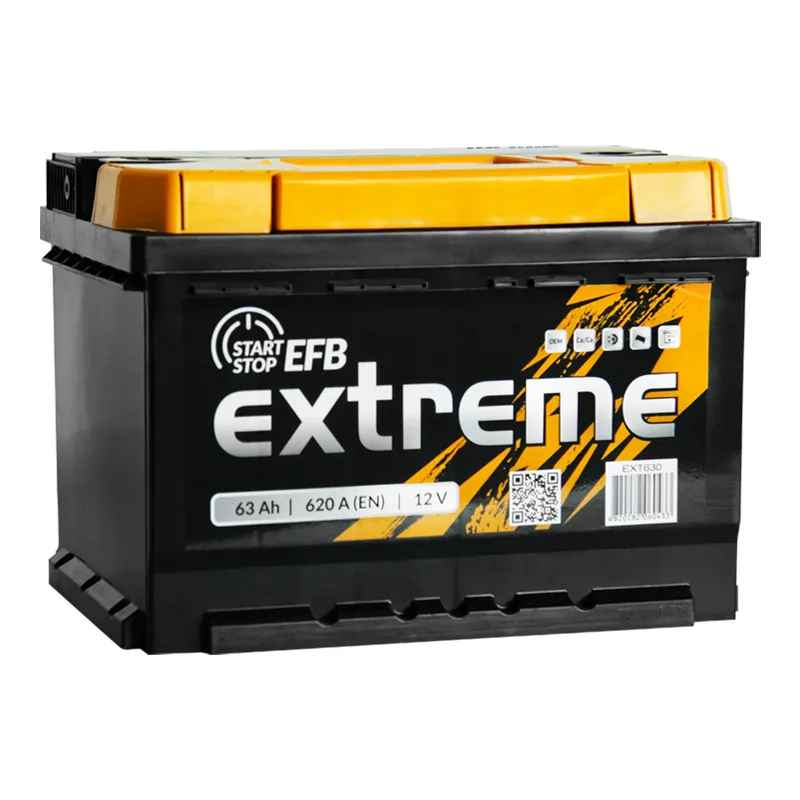 Аккумулятор автомобильный Extreme 63Ah 63A 620V EXT 6CT-63(0) EFB «+» справа