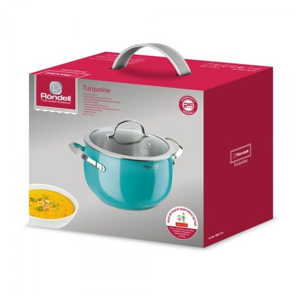 Кастрюля Turquoise 22 см 5,8 л RDS-719 Rondell