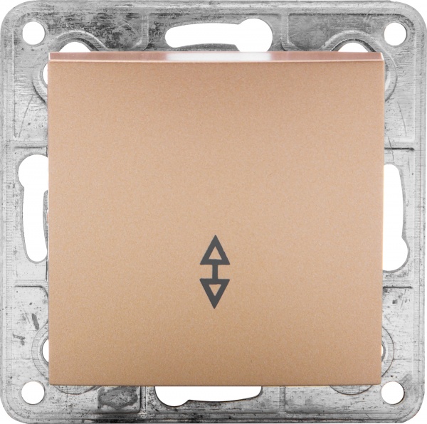 Выключатель проходной одноклавишный LXL Tesla TLXL3506A без подсветки бронзовый 3506A champagne