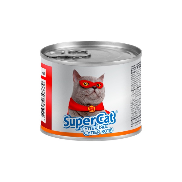 Паштет консервований для дорослих котів SuperCat з індичкою 200 г