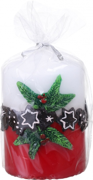 Свічка декоративна циліндр 70х100 новорічна Pako-If