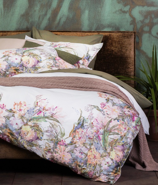 Комплект постельного белья Floral Sense 2.0 белый с розовым Decoflux 