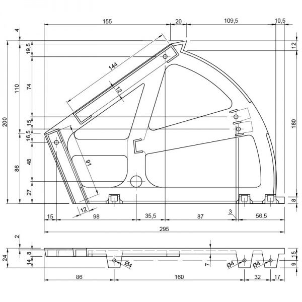 Полка для обуви DC гамбургер двойная серый