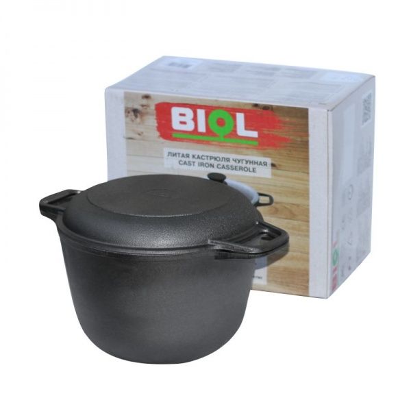 Казан Biol 3 л чугунный + крышка-сковорода 0203