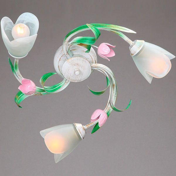 Люстра стельова Vitaluce V1541/3PL 3x60 Вт E14 білий із зеленим 