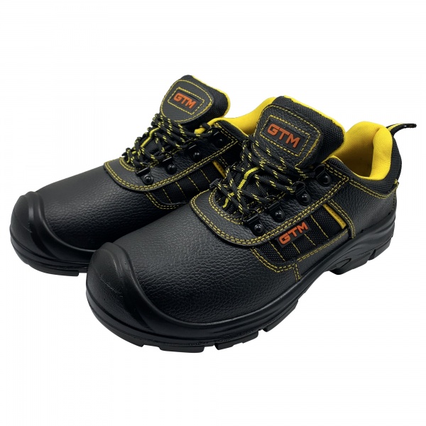 Ботинки рабочие GTM с металлическим носком р.45 SM-078 черный с желтым