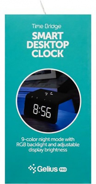 Годинник настільний Pro Smart Desktop Clock Time Bridge GP-SDC01 + бездротова зарядка Gelius