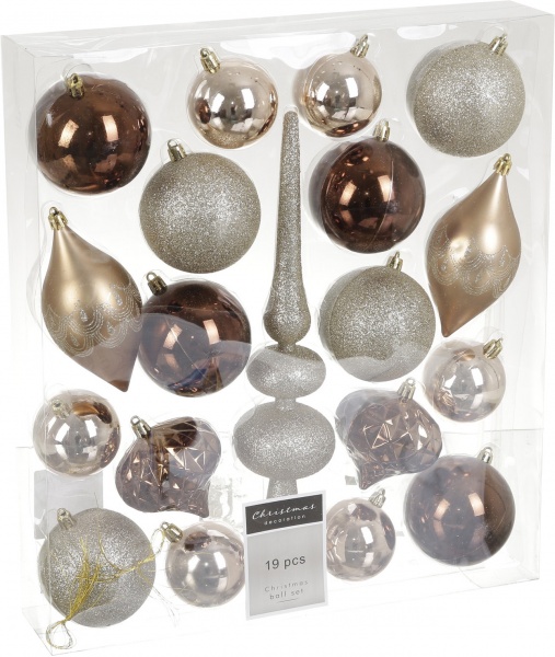 Набор новогодних украшений CAN222020 коричневый 19 шт./уп. 