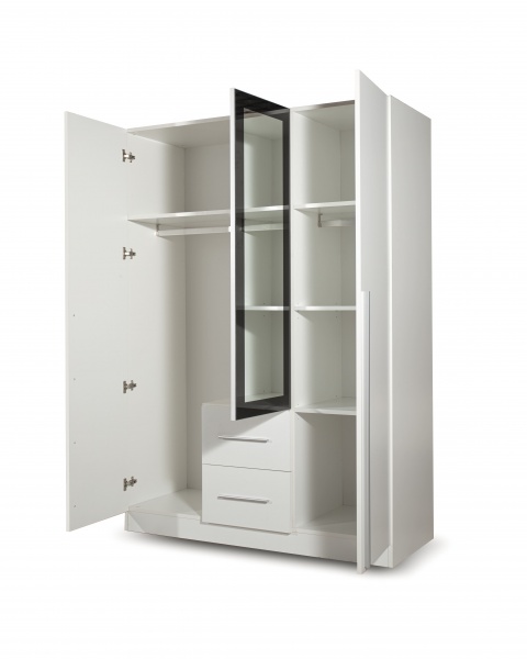 Шкаф с зеркалом Embawood Крефелд 1360х1990х560 ДСП белый 