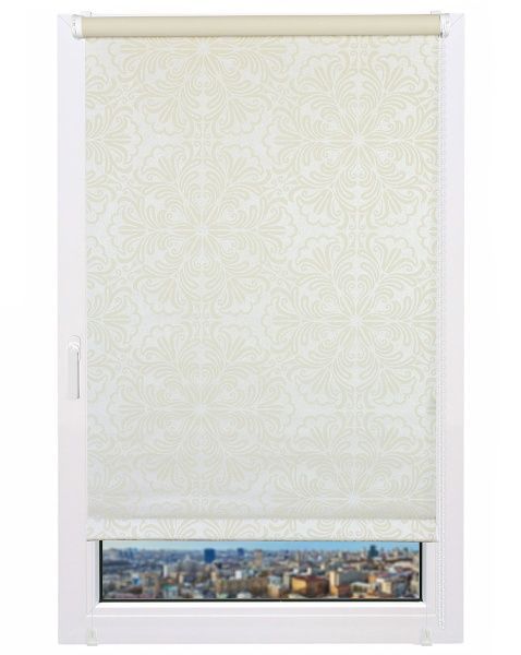 Ролета мини Delfa Металлик Принт 57x170 см кремовая 