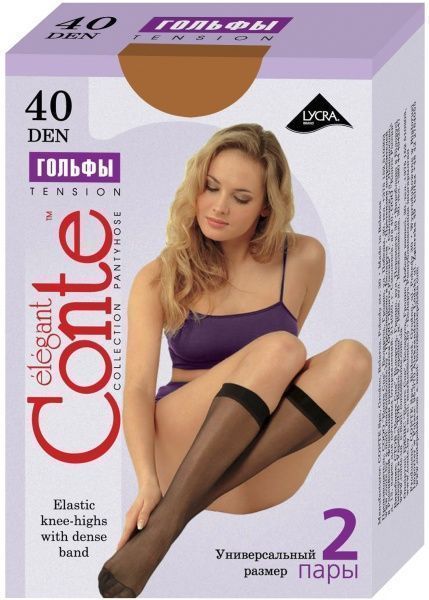 Гольфы Conte TENSION 40 р. 23-25 бронзовый 