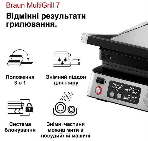 Гриль електричний Braun CG7044 MultiGrill 7