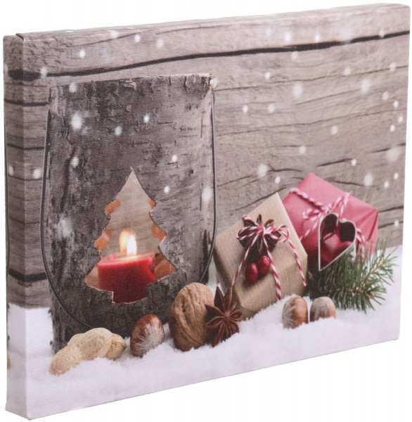 Картина новорічна з підсвічуванням 20х15 см ANB000140 