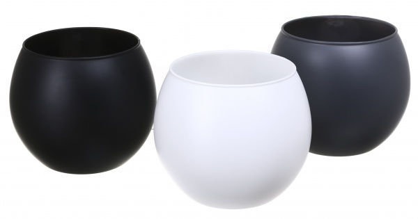 Ваза стеклянная Soft шар 15 см белая 