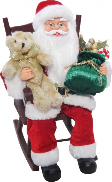 Декоративная фигура Дед Мороз на качалке S1908 40 см 