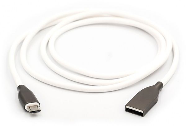 Кабель PowerPlant USB – microUSB 2 м белый 