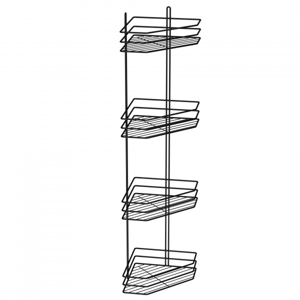 Полка угловая 4-ярусная 25 см черная 