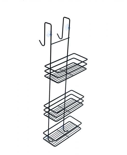 Полка для ванной 3-ярусная черная 