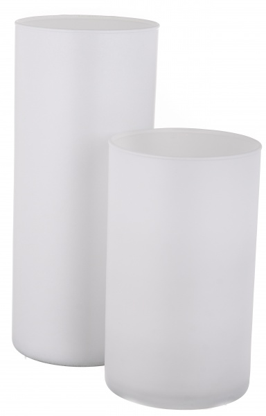 Ваза стеклянная Soft цилиндр 19,5 см белая 