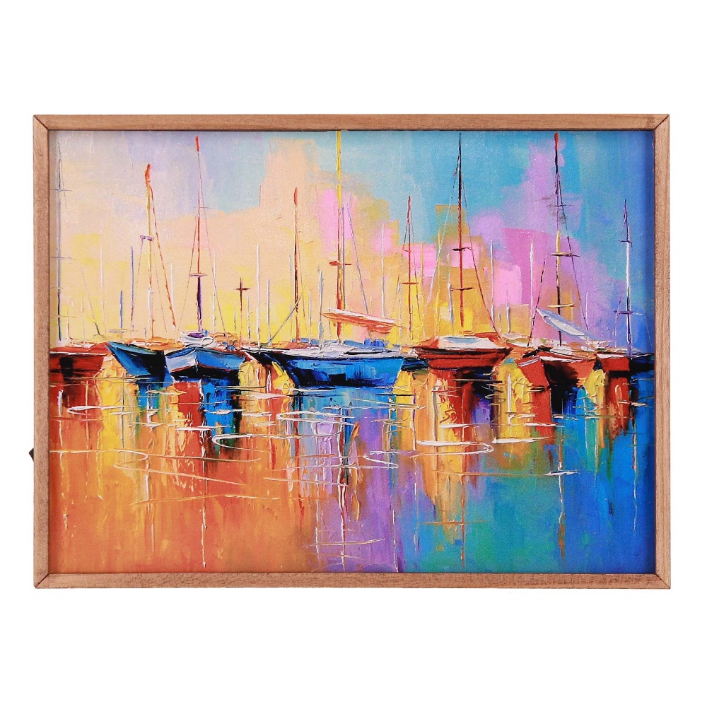 Настольная лампа декоративная The 11's Город худ. Дарчук 1x3 Вт дуб