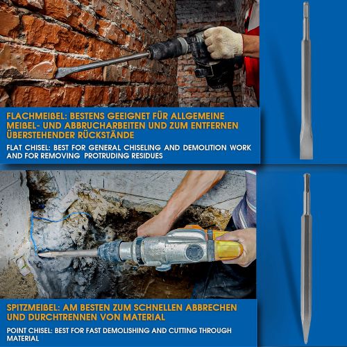 Набор зубил S&R Meister SDS-plus 18x190 мм 250 мм 4 шт. 114504250