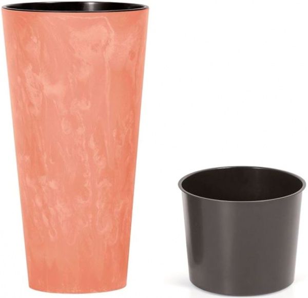 Горщик для квітів Prosperplast Tubus Slim Effect 250мм з вкладишем круглий 30л терра (66527-624) 