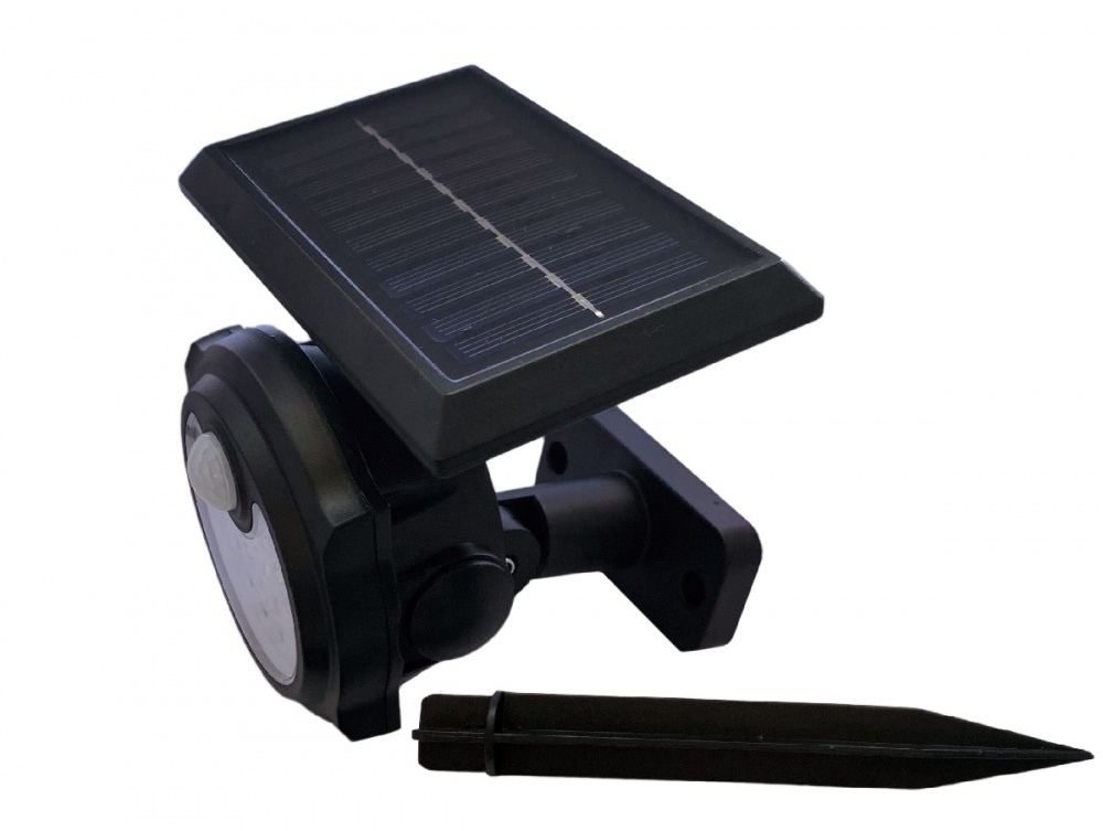 Светильник на солнечной батарее Luxel з датчиком движения и аккумулятором 16 Вт IP65 черный SSWL-10C