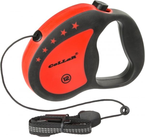 Повідець-рулетка Collar Control до 12 кг 5 м червоний із чорним 81133