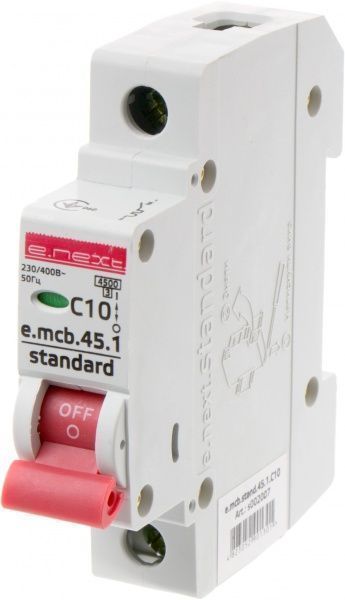 Автоматичний вимикач  E.next e.mcb.stand.45.1.C10, 1р, С, 10А, 4.5 кА s002007