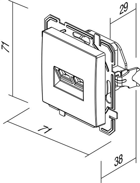 Розетка компьютерная двойная TEM Logiq PC RJ45 Cat 5e белый KQ39PWXO-U