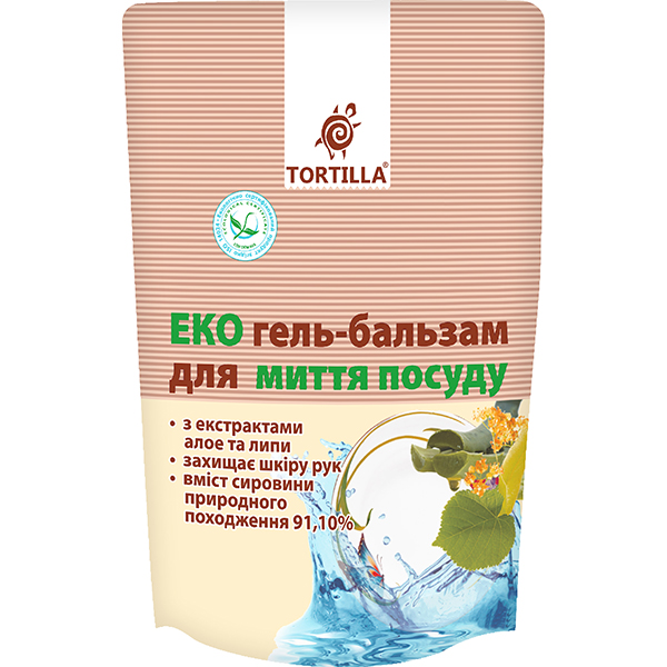 Моющее средство для ручного мытья посуды TORTILLA Эко гель-бальзам (запаска) 0,5л