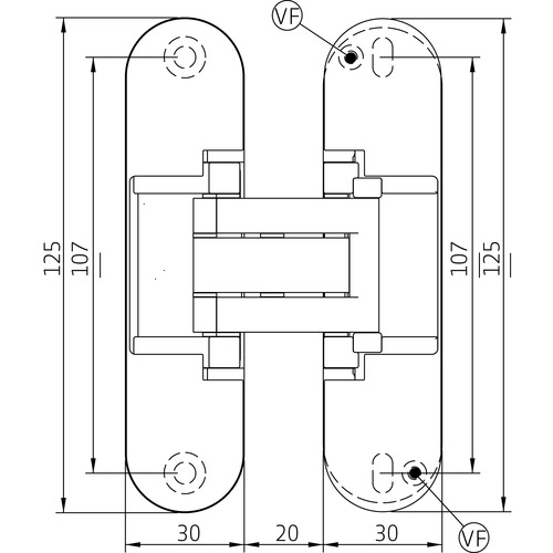 Петля Anselmi AN 172 3D BLACK врізна 125x80x36 мм чорний універсальна 1 шт.