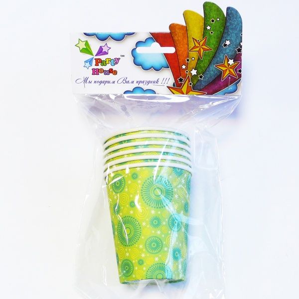 Стакан бумажный Party House зеленый 6 шт.