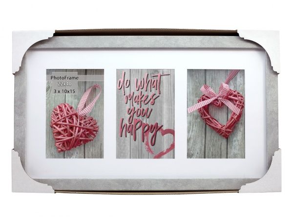 Фоторамка с паспарту SvitArt FKP-3-1913-4B 10x15 см бетон светлый 