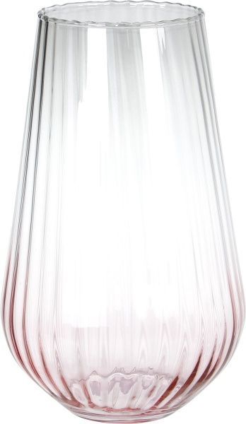 Ваза стеклянная розовая Plisse 27 см Wrzesniak Glassworks