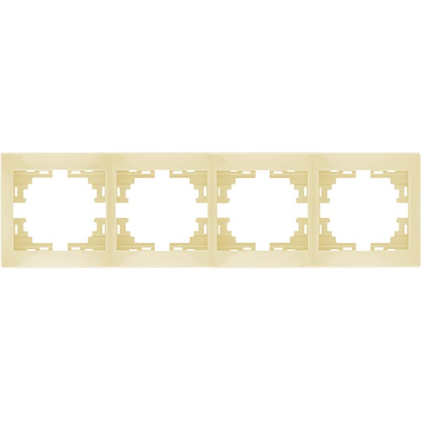 Рамка четырехместная Lezard MIRA горизонтальная кремовый 701-0300-149
