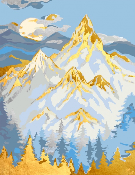 Картина за номерами Казковий пейзаж 3 35x45 см Rosa Start 