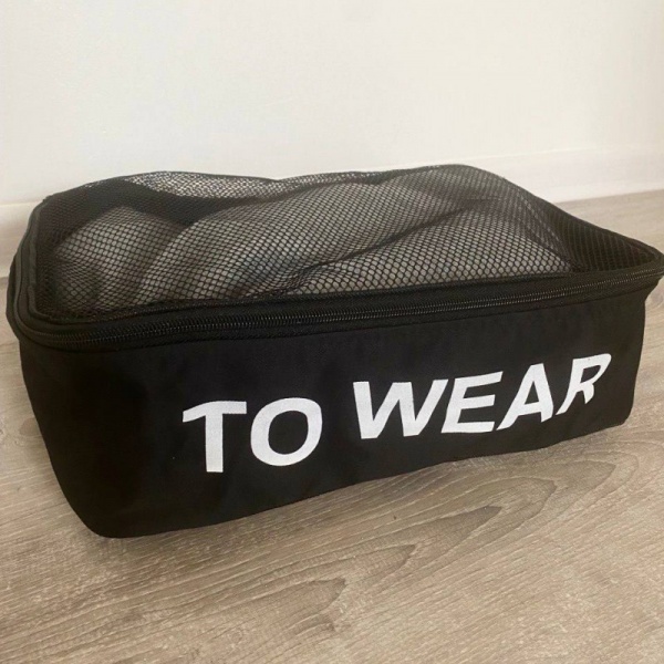 Органайзер текстильный Organize M-Bag-M TO WEAR хлопковый для вещей черный 250x350 мм