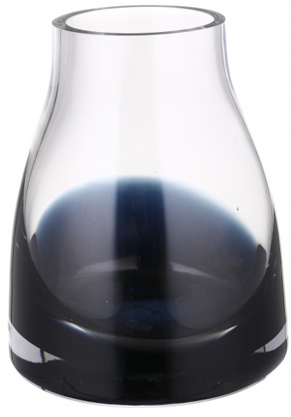 Ваза скляна Wrzesniak Glassworks Яншо 18 см темно-синя 