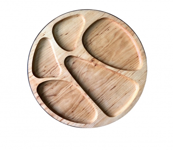 Менажница круглая 250 мм с черным бортом Tarkus 