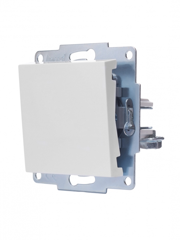 Выключатель одноклавишный Lezard Vesna без подсветки белый 742-0288-100