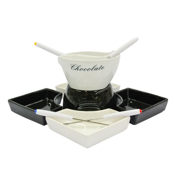 Набір для фондю біло-чорний 450 мл