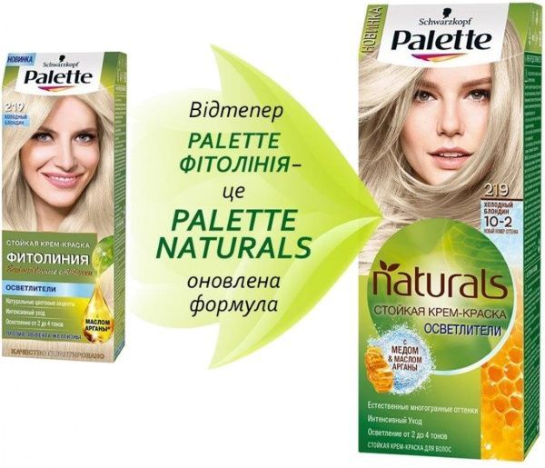 Краска для волос Palette Naturals (Фитолиния) 10-2 (219) холодный блондин 110 мл