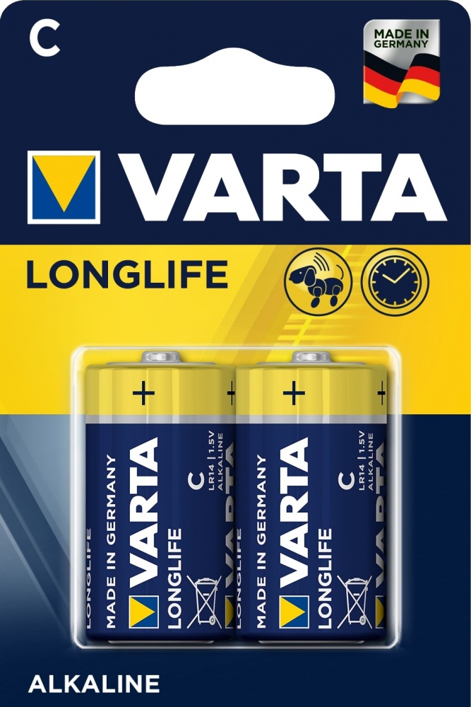 Батарейка Varta Longlife C (R14, 343) 2 шт. (4114101412)